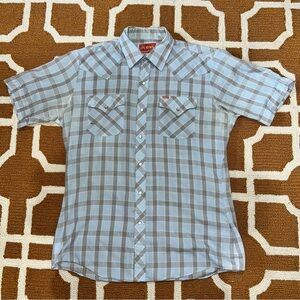 Vintage 1980’s Ely Plains Pearl SS Plaid Button Up Large EUC